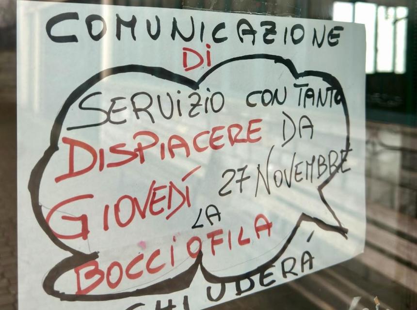 Bocciofila: "potevano riaprire, non hanno voluto"